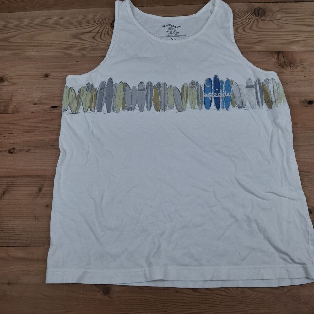 Speedo Tank Top Surfing White Mens Large